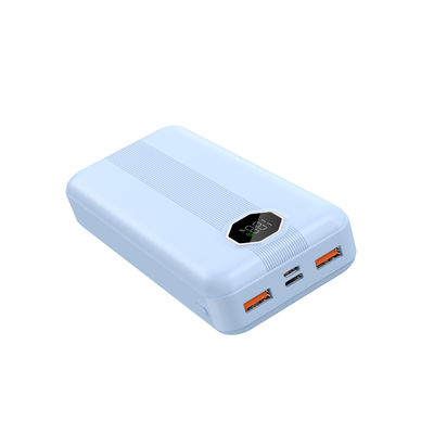 أزرق أبيض 10000mAh PD Power Bank شاحن متوافق مع الميكرو مع 20W 22.5W طاقة مقياسية