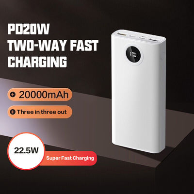 سعر جيد بنك الطاقة PD 20W 22.5W مع ABS PC باللون الأزرق الأبيض النابض للحصول على حل لشحن محمول الانترنت